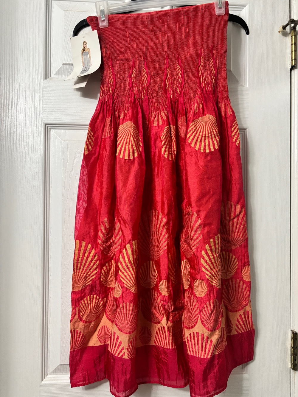 Orange strapless Midi dress one size